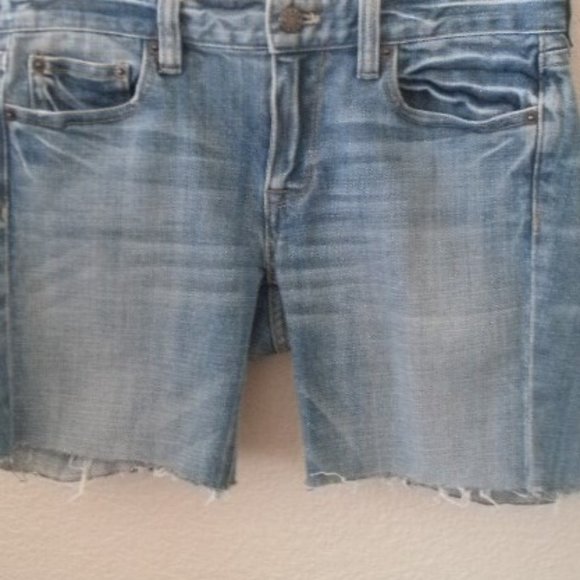 J. Crew Size 26s Matchstick Stretch Distressed Denim Bermuda Jean Shorts - Picture 1 of 5